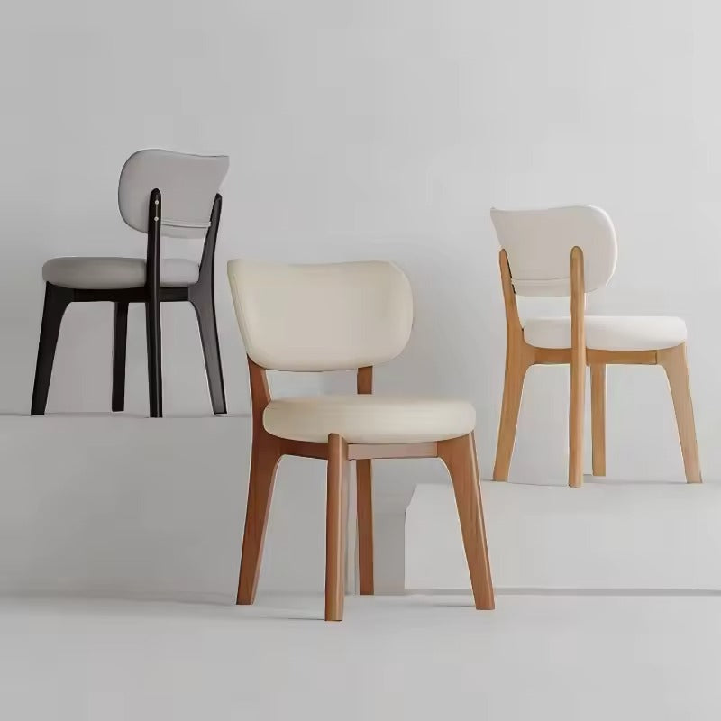 Modern Scandinavian Dining Chair - Solid Wood Frame with Upholstered Seat