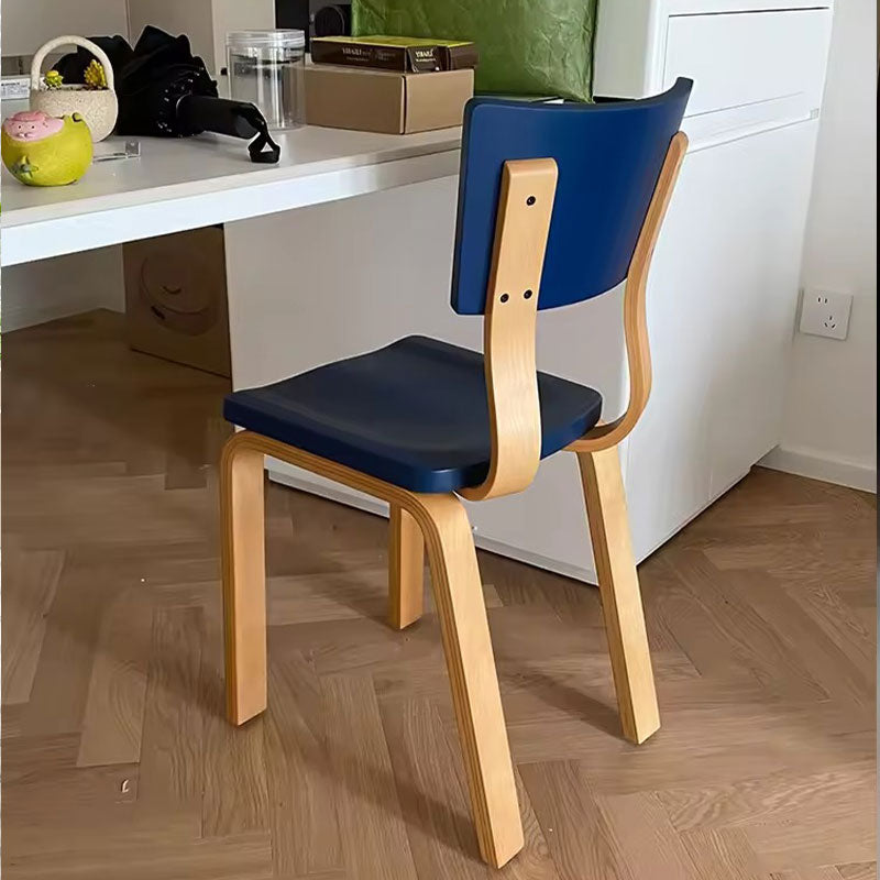 Modern Bentwood Dining Chair - Black Seat with Sturdy Wooden Frame