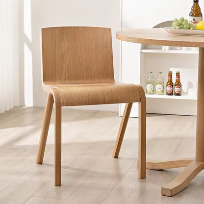 Modern Bentwood Chair - Minimalist Curved Wooden Design