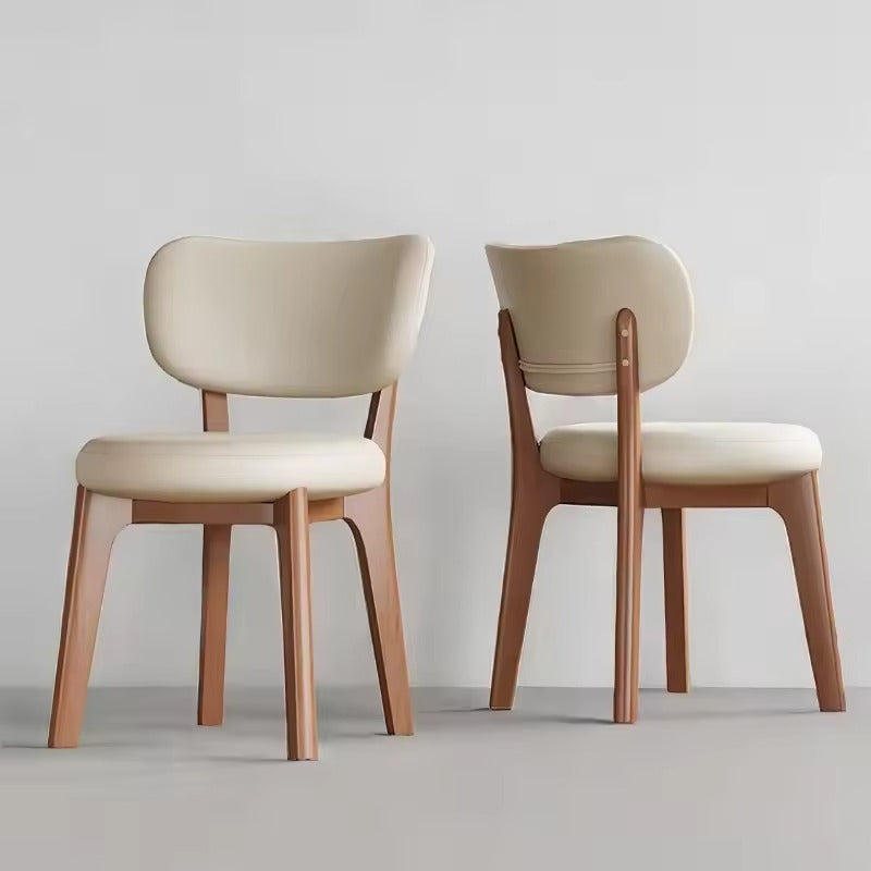 Modern Scandinavian Dining Chair - Solid Wood Frame with Upholstered Seat