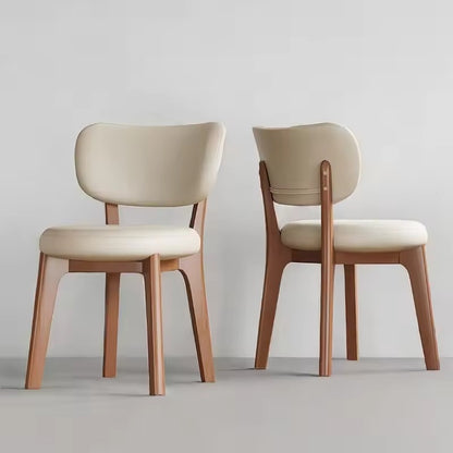 Modern Scandinavian Dining Chair - Solid Wood Frame with Upholstered Seat